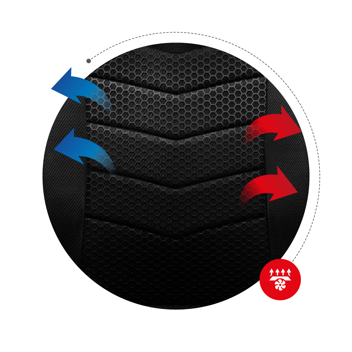 Materiał obicia Huzaro Force 2.5 Red Mesh