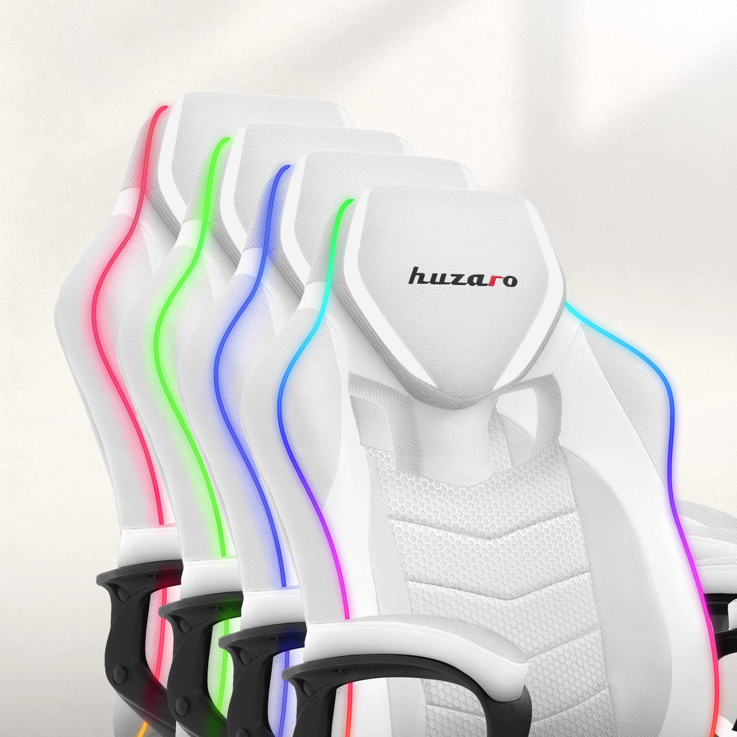 Fotel gamingowy Huzaro Force 2.5 RGB Carbon tryby świecenia