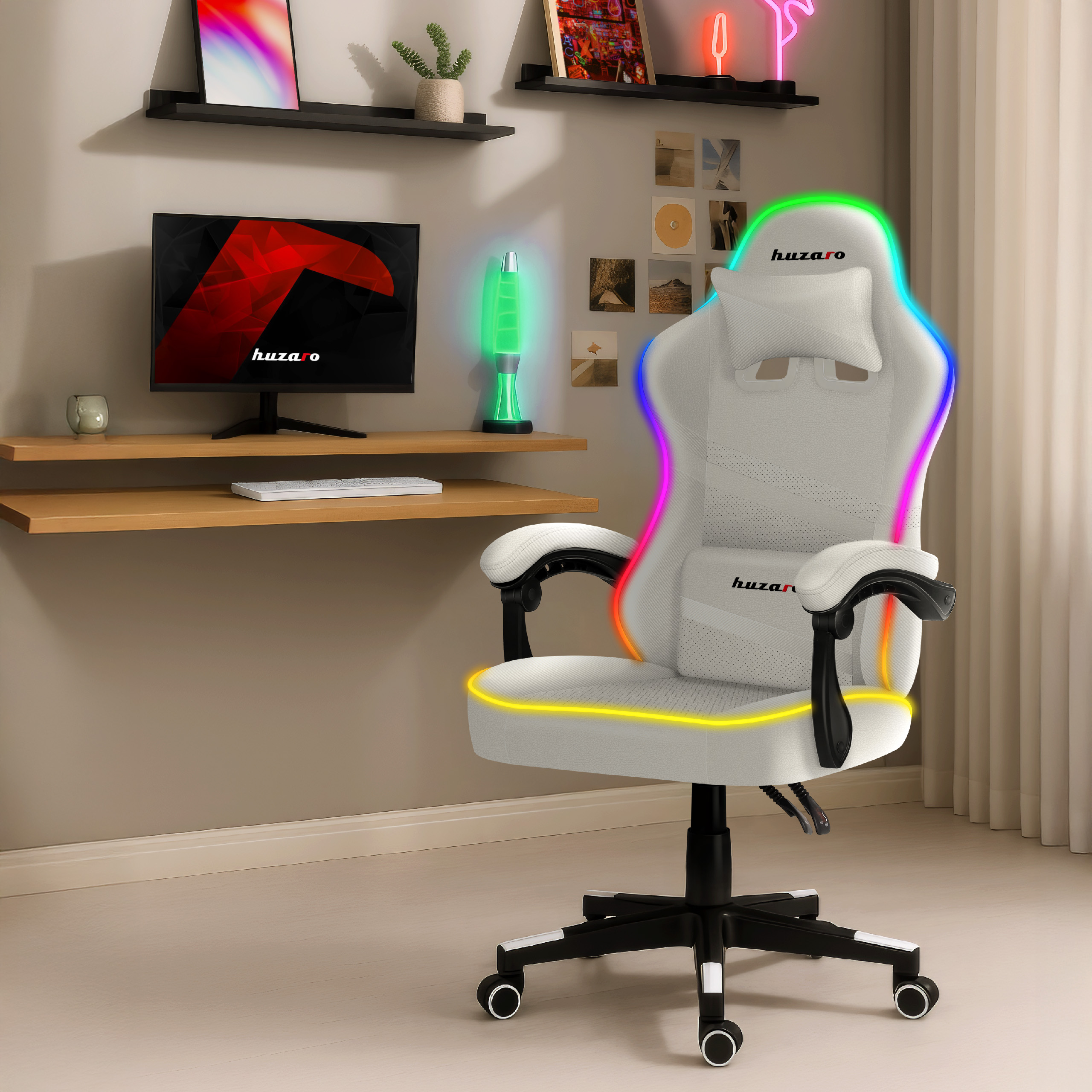 Fotel gamingowy Huzaro Force 4.4 RGB White
