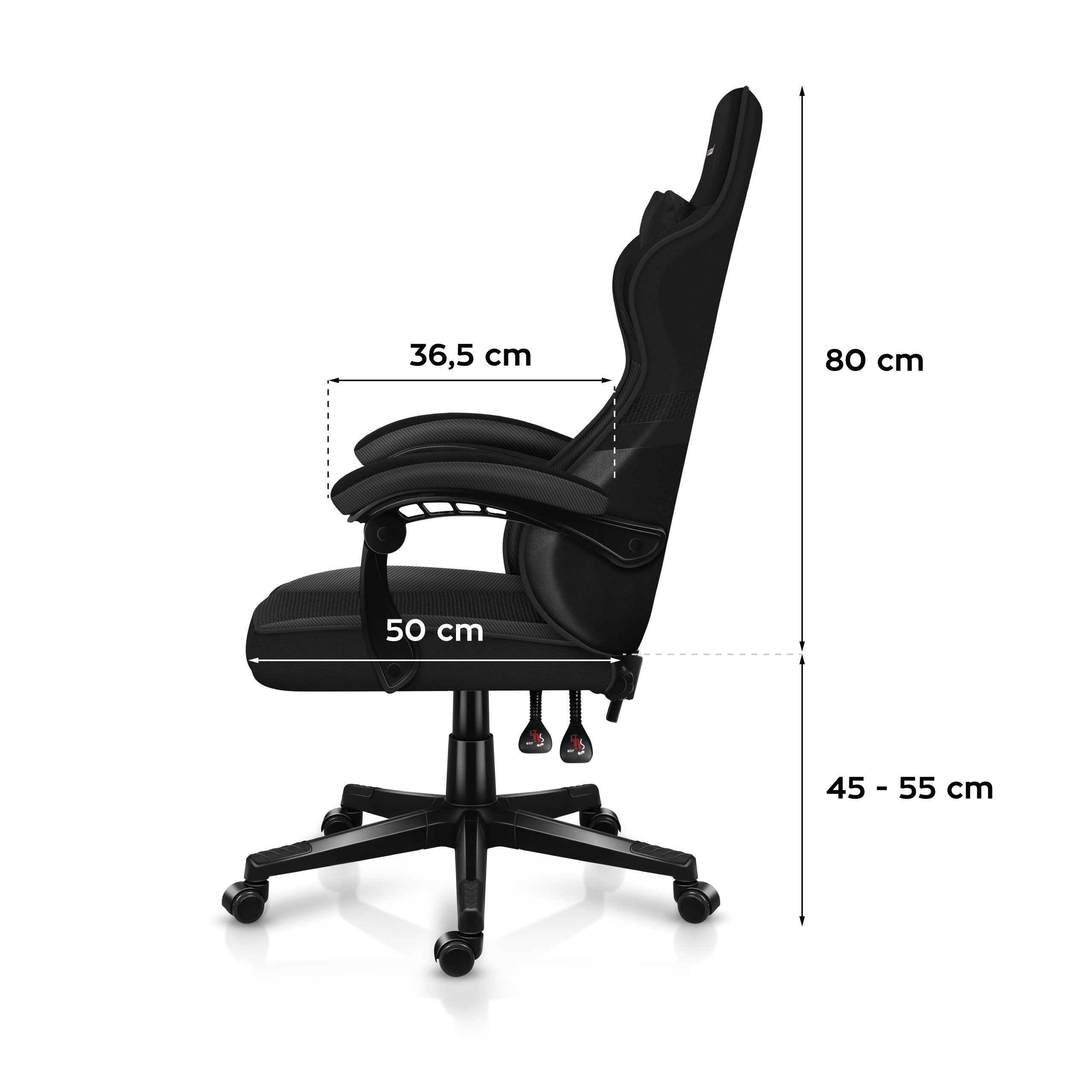 Wymiary fotela Huzaro Force 4.4 Carbon