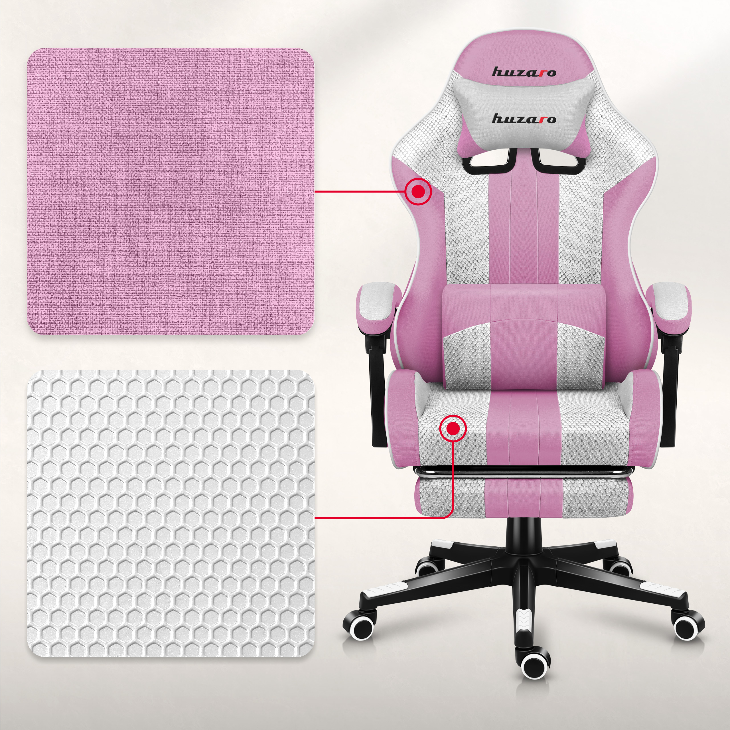 Poduszka mięśni karku do fotela Huzaro Force 4.7 Pink