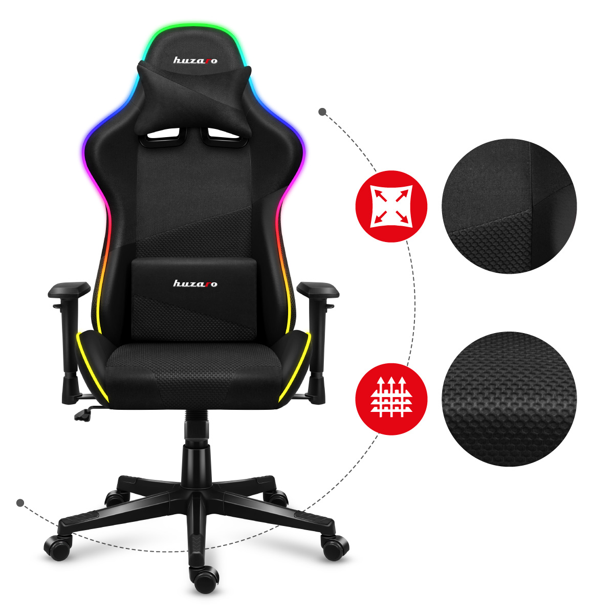 Fotel gamingowy Huzaro Force 6.3 materiały