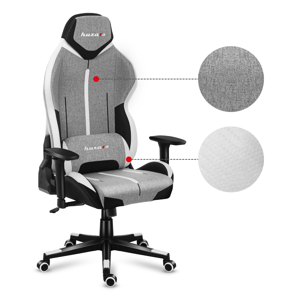 Poduszka lędźwiowa i poduszka mięśni karku fotela Huzaro Force 7.9 grey mesh