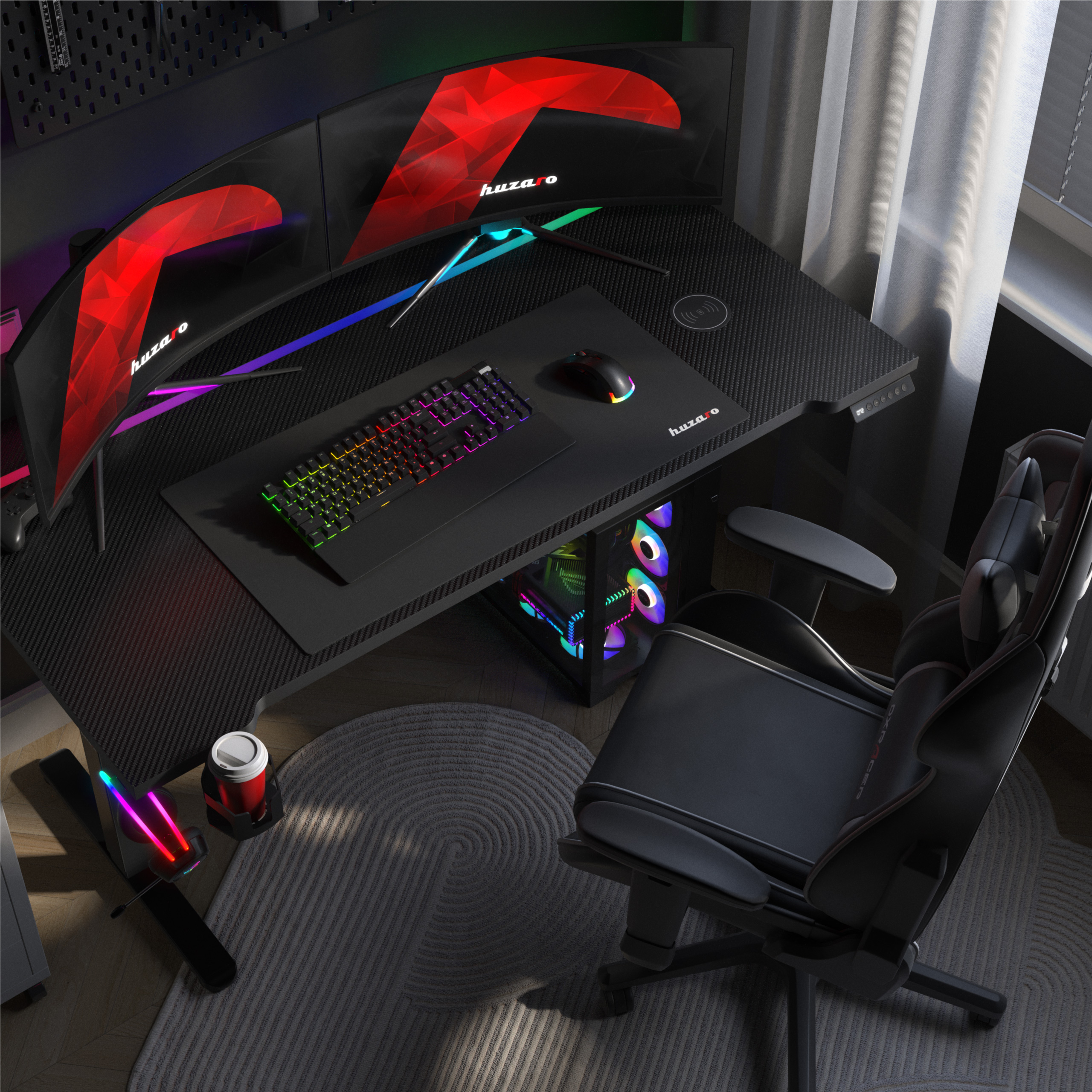 Hero 8.7 biurko narożnikowe z oświetleniem RGB