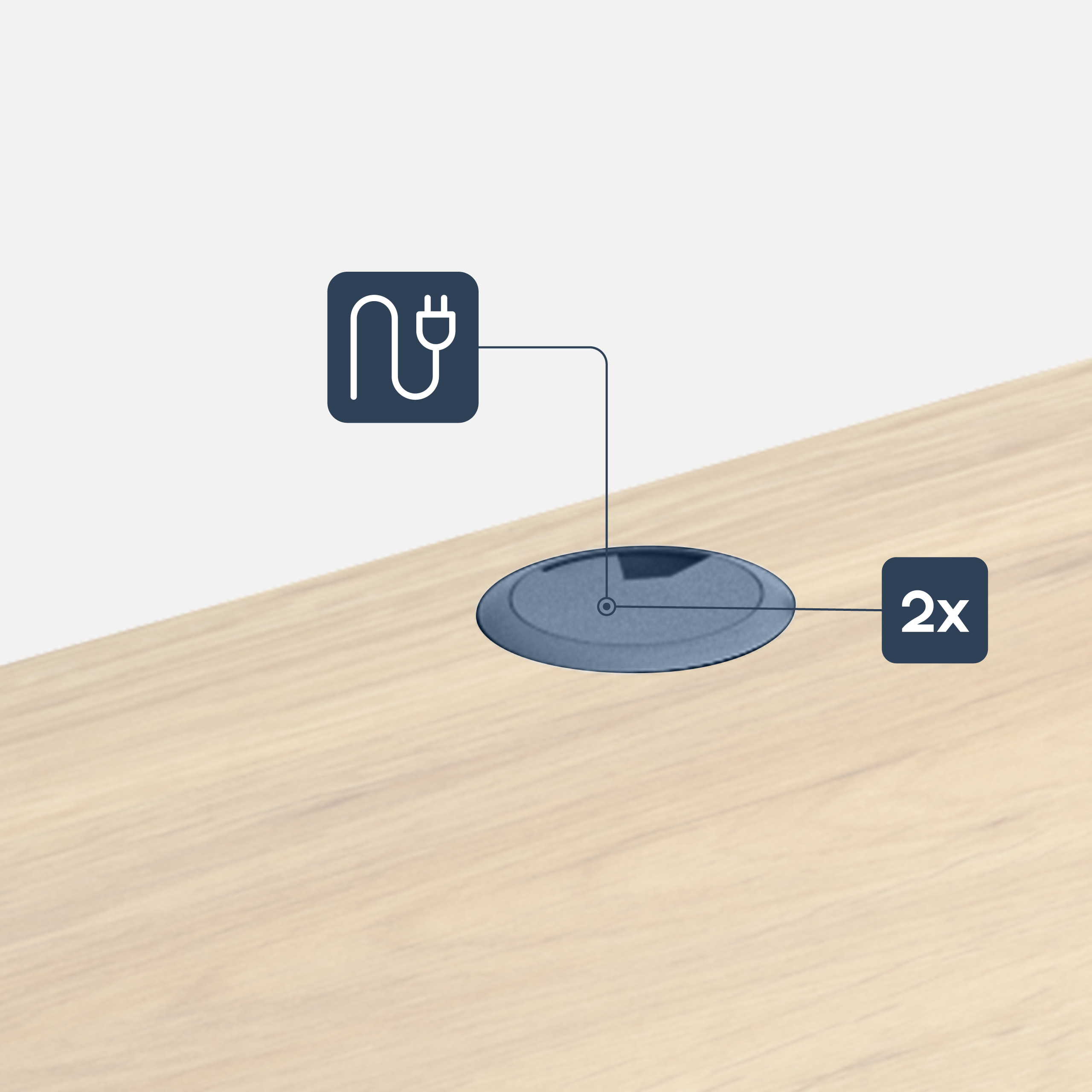 Wlot na przewody biurka  Mark Adler Leader 7.0