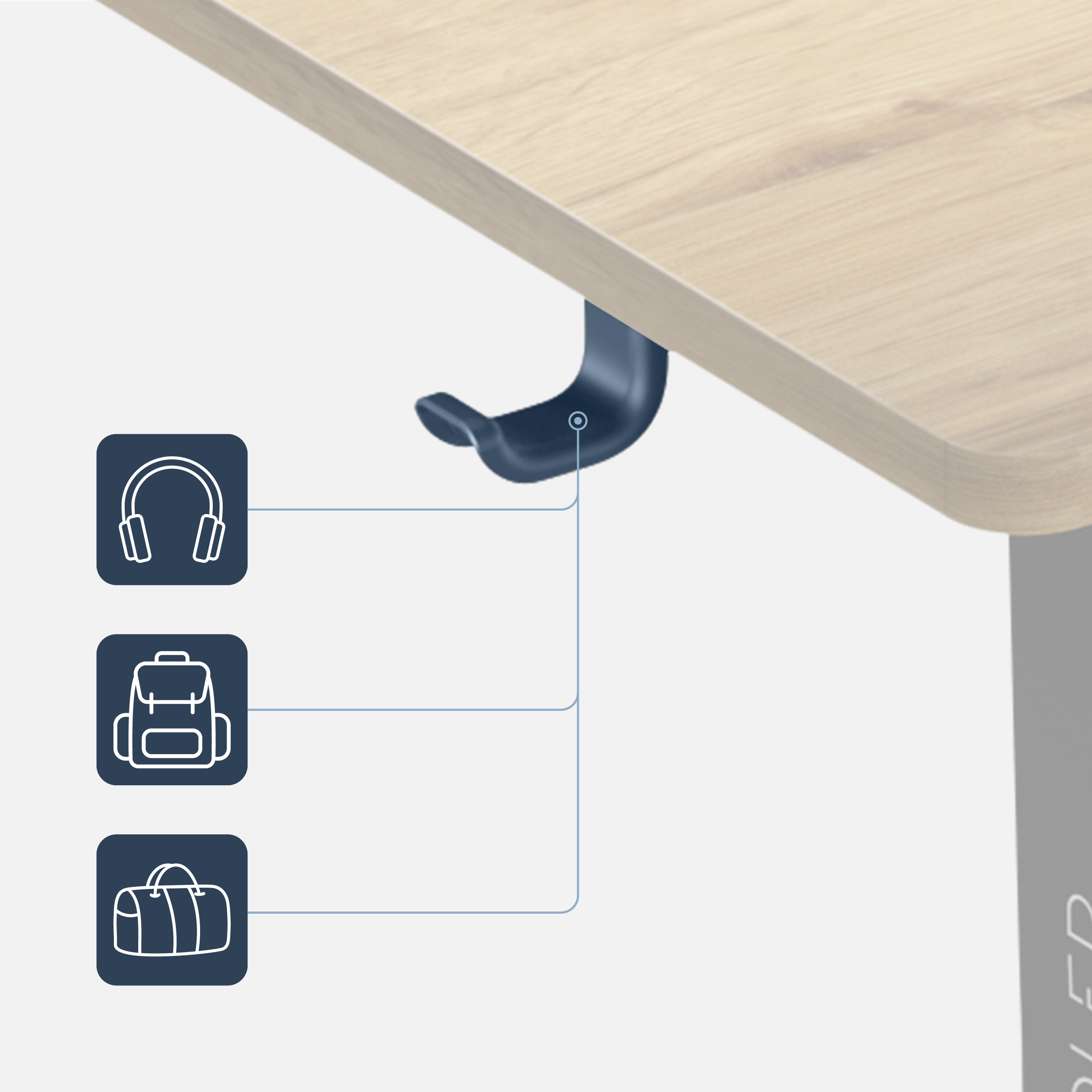 Uchwyty biurka elektrycznego Mark Adler Leader 7.0