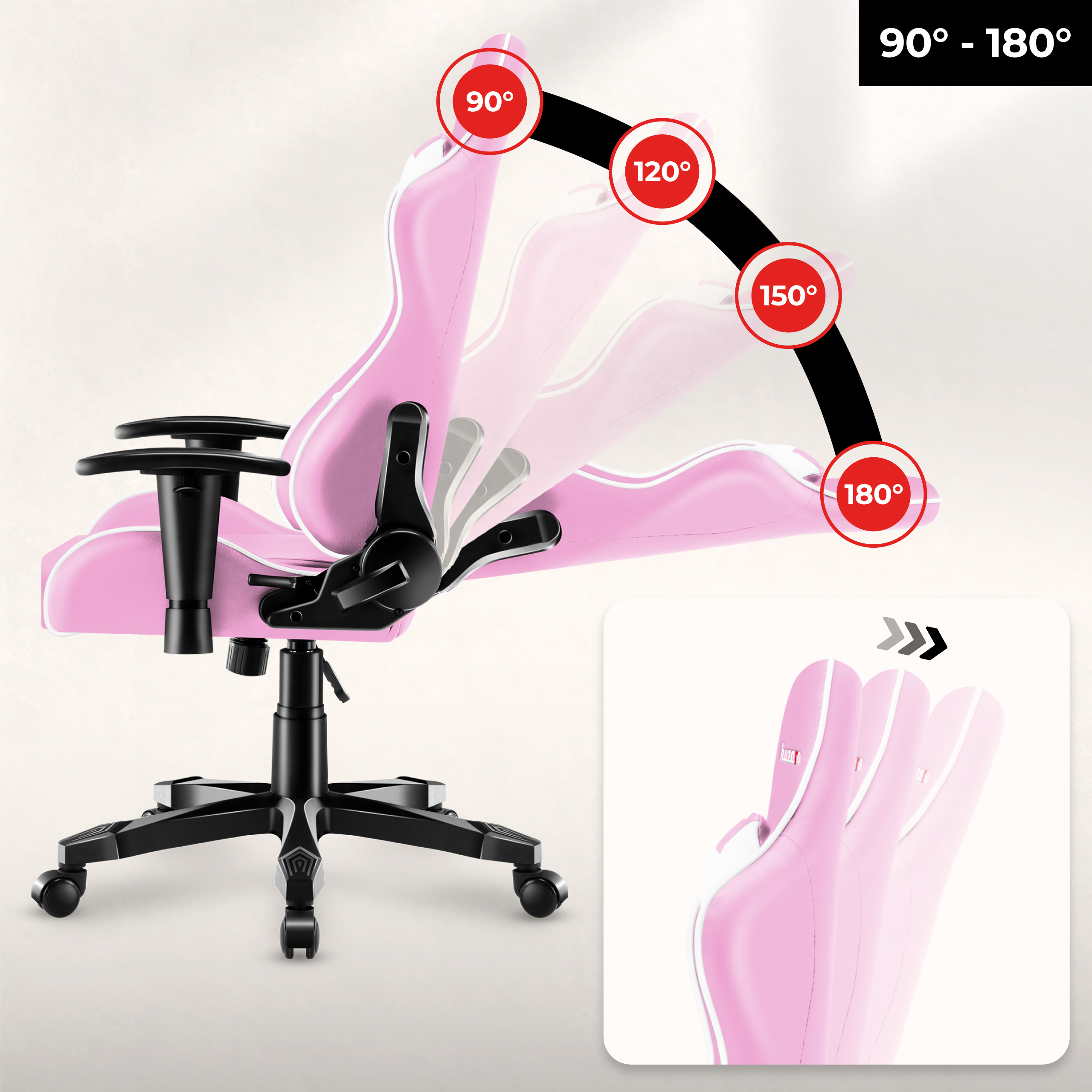 Mechanizm pochylania SeatRest w Huzaro Ranger 6.0 Pink