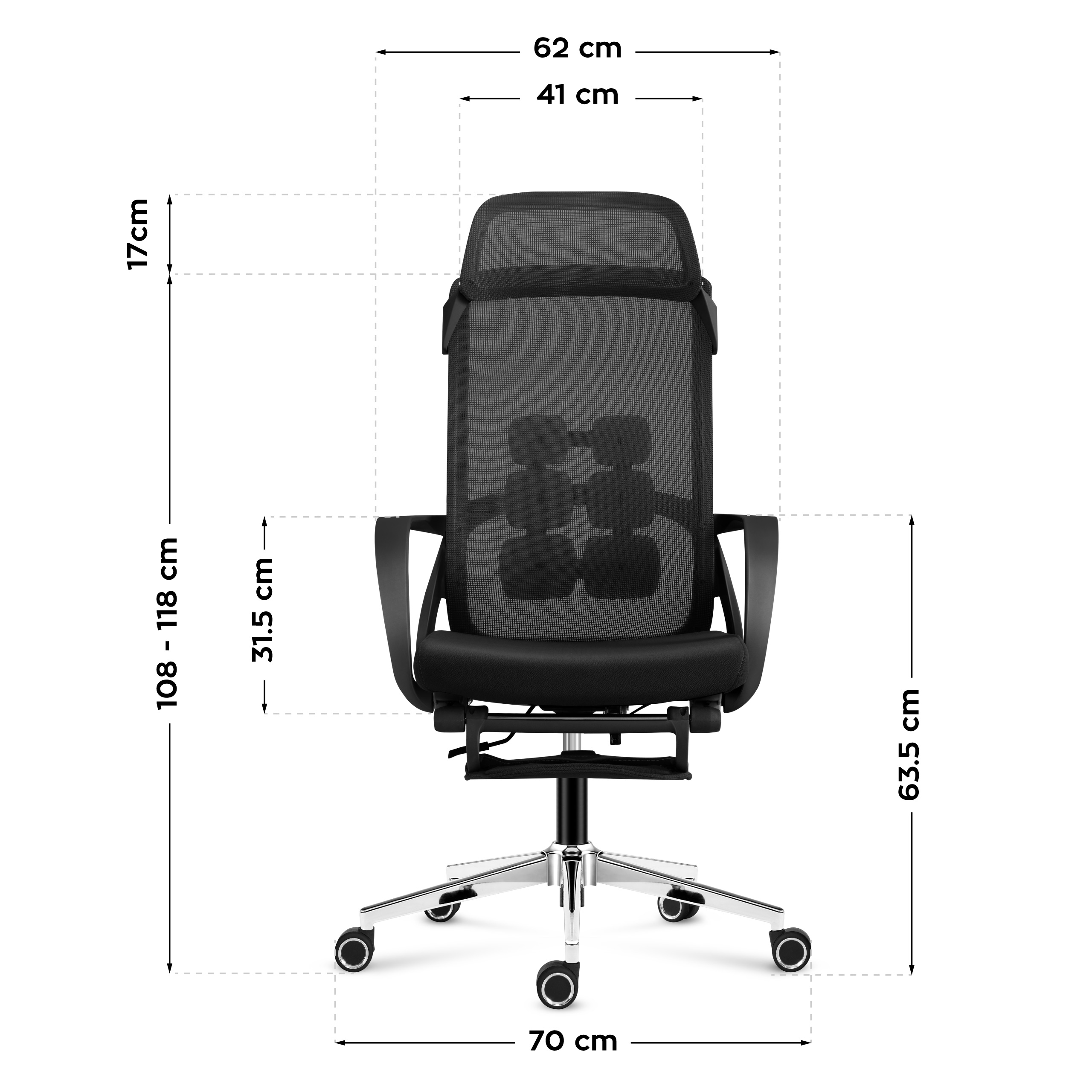 Wymiary fotela Huzaro Manager 3.6