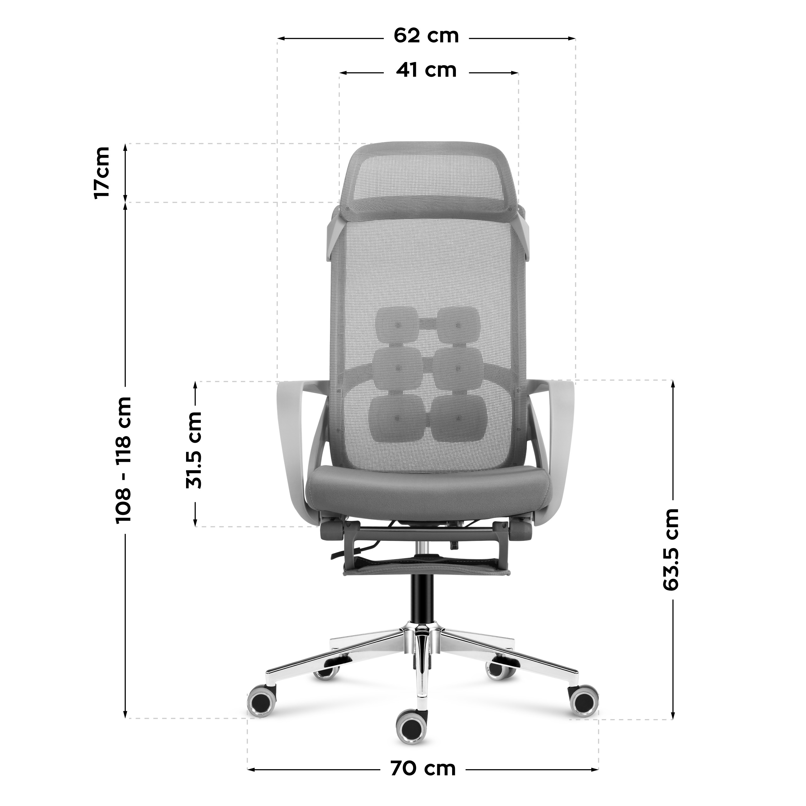 Wymiary fotela Huzaro Manager 3.6