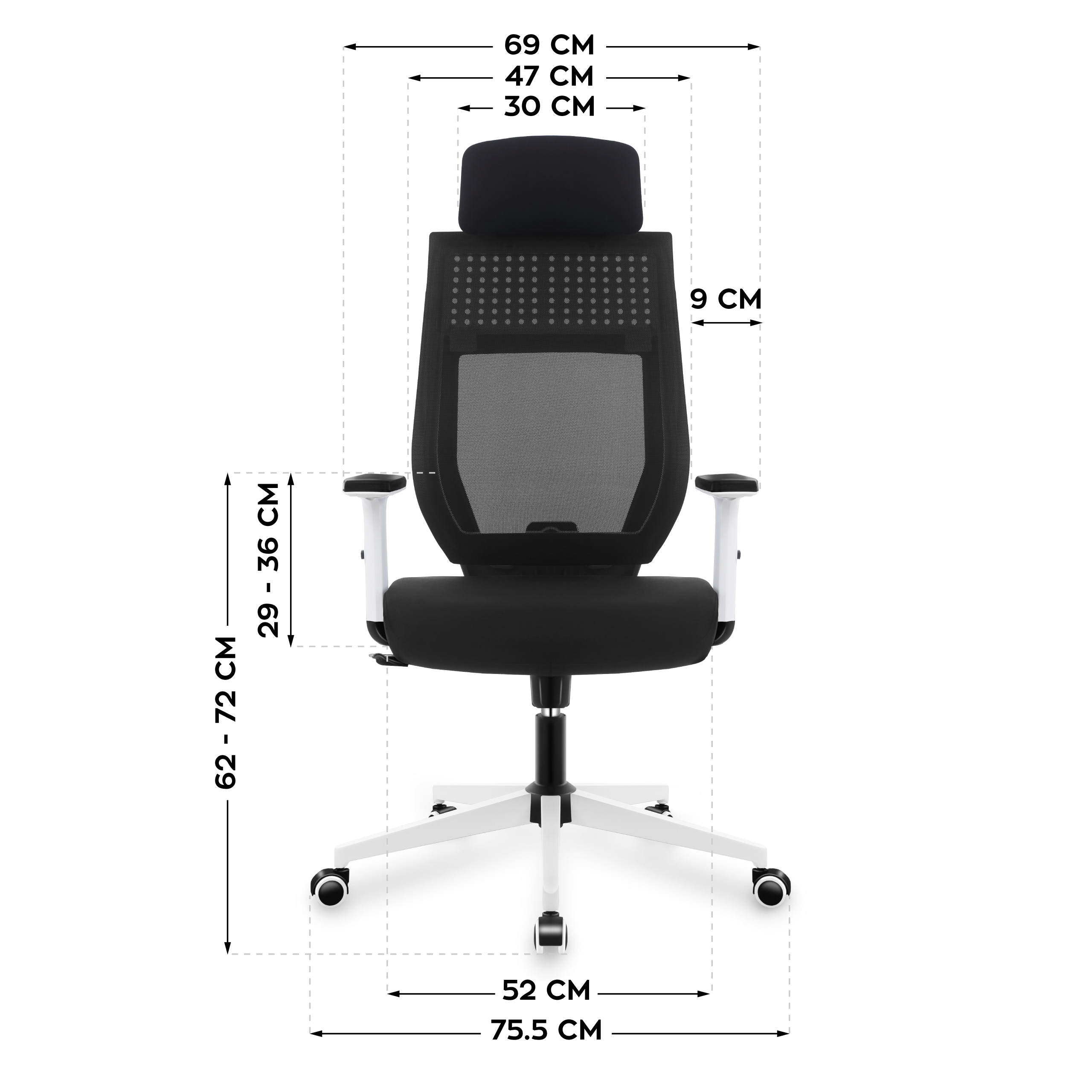 Wymiary fotela Mark Adler Manager 3.9 Black