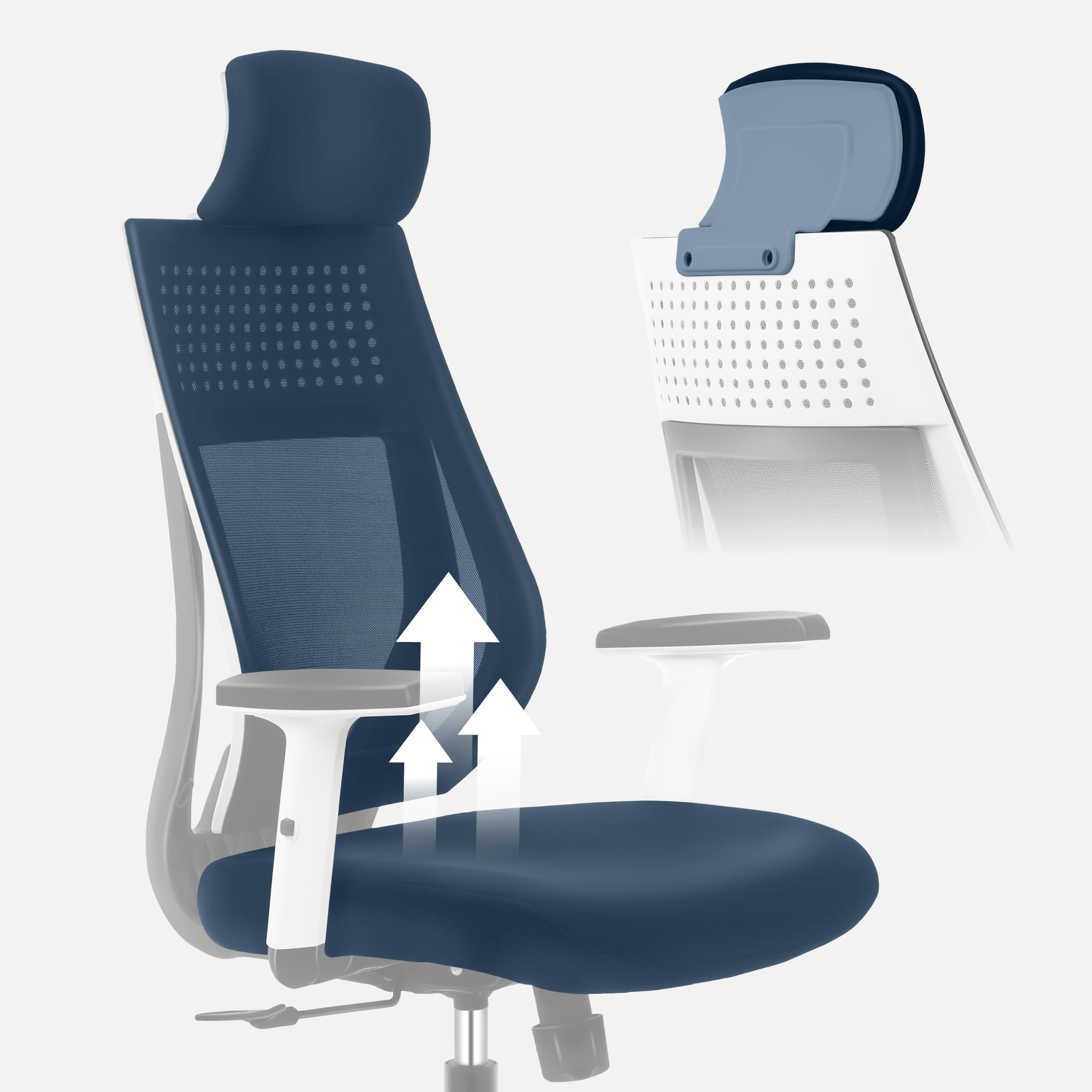 Regulacja zagłówka w fotelu Manager 3.9 Black