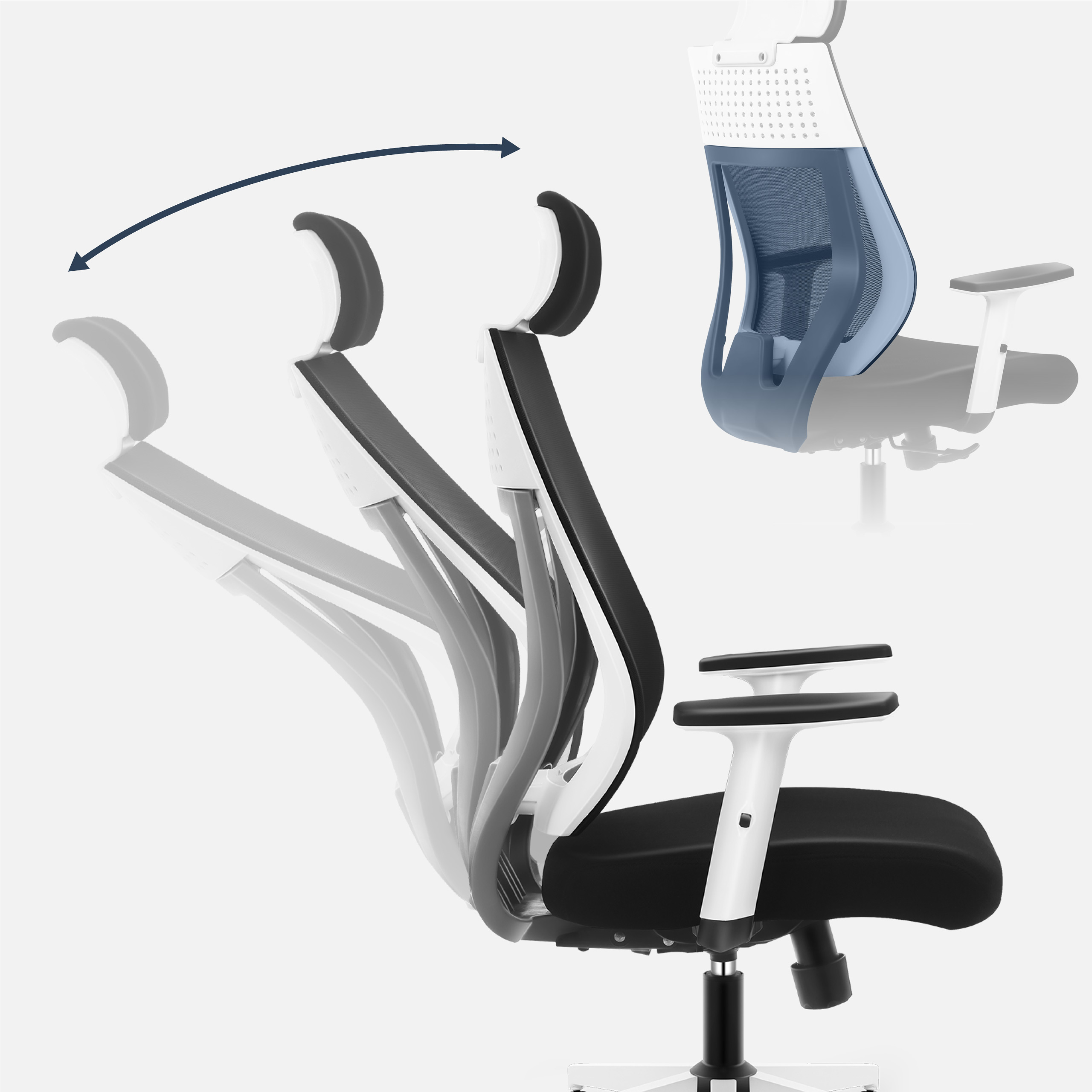 Mechanizm regulacji oparcia w fotelu Mark Adler Manager 3.9 Black