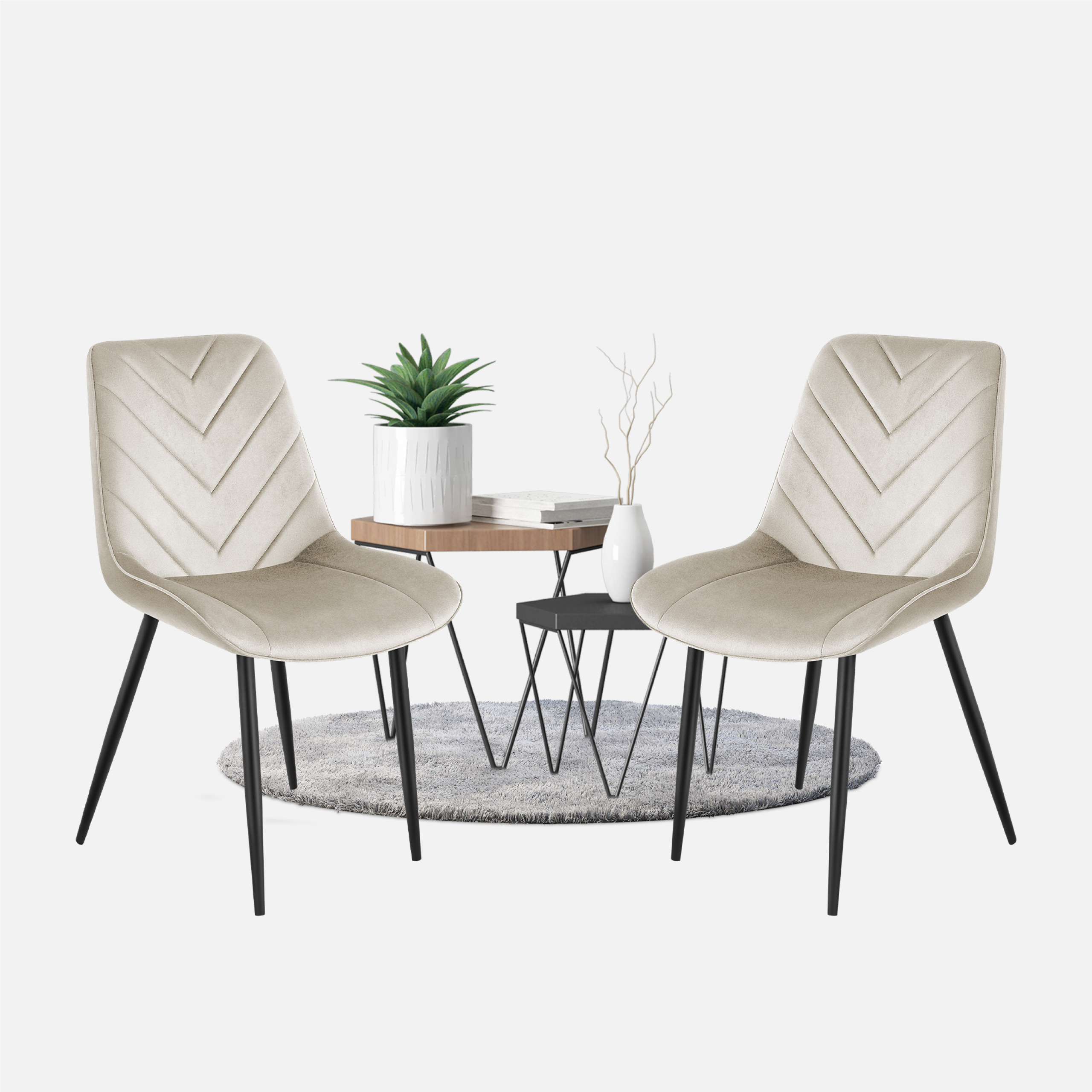 Krzesła Prince przy stoliku